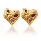 Irregular Heart Stud Earrings Pi-Mart
