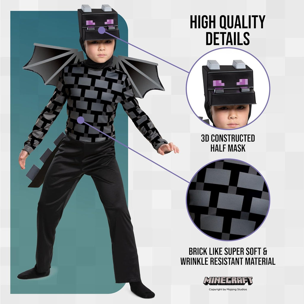 Minecraft Ender Dragon Costume for Kids, Video Game Inspired Character Outfit Halloween - SJB-DIAMOND ELITES