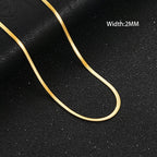 Flat Gold Color Stainless Steel Necklace Pi-Mart