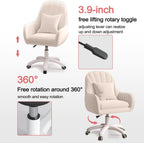 Home Office Chair Computer Chair with Mid-Back Upholstered Modern Tufted Computer Task Chair Swivel Height Adjustable Velvet Accent Chair.