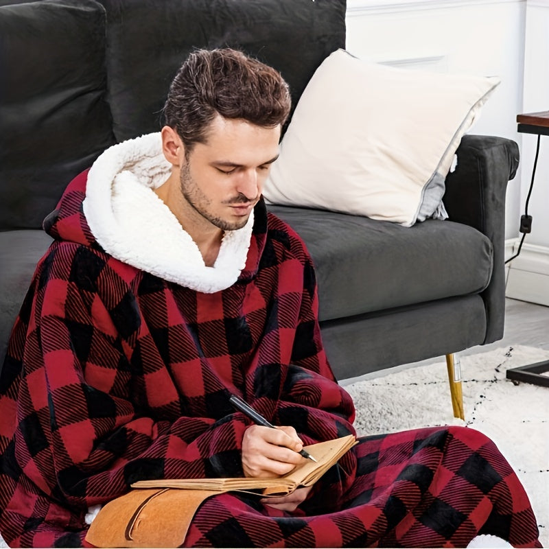 1pc Super Soft Hoodie Wearable Blanket for Adults with Big Pocket - Perfect for Christmas Parties and Cozy Nights In Lootquake LLC