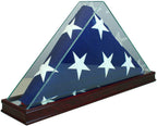 Perfect Cases All Glass Flag Display Case for 9.5' X 5' Flag with Engraving (Black). The Military Gift Store