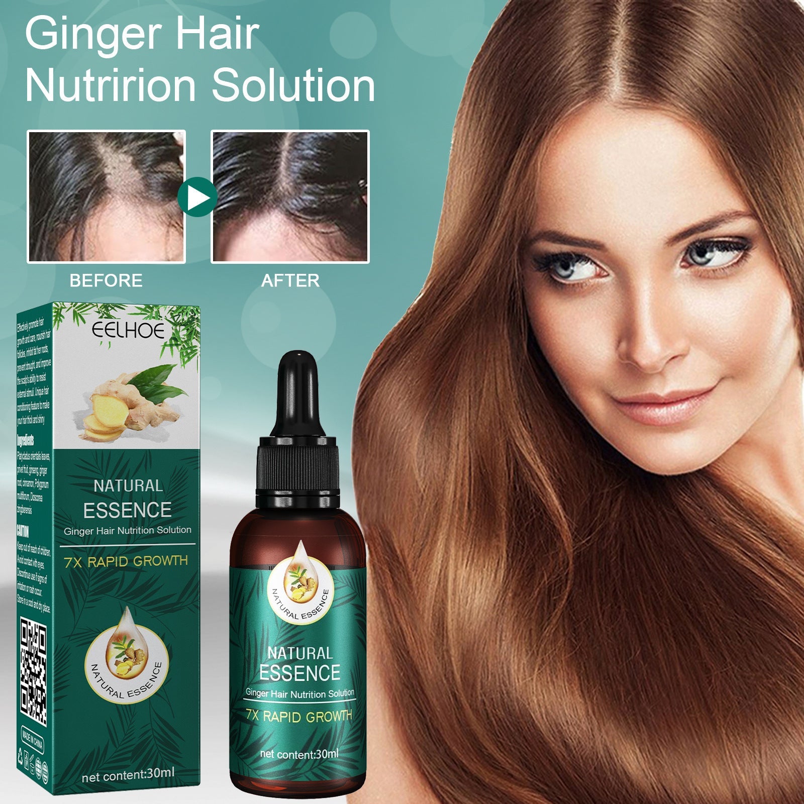 EELHOE Mature Ginger Up Hair Care Essential Oil Pi-Mart