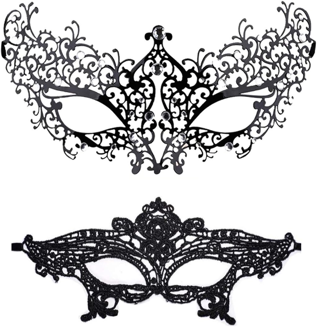 Masquerade Mask for Women Shiny Rhinestone Venetian Party Prom Ball Metal Mask - SJB-DIAMOND ELITES