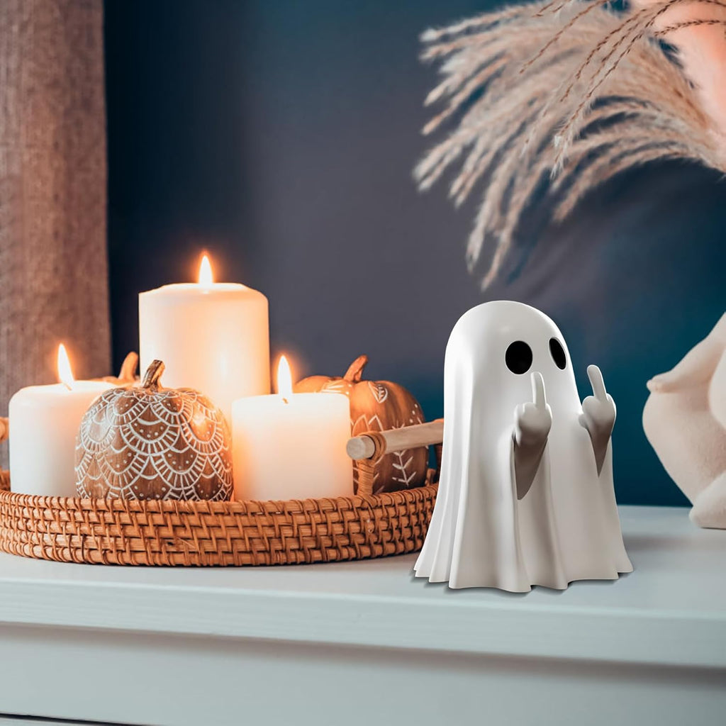 Halloween Ghost Figurine - Spooky Resin Ghost Statue, Cute Ghost Decor for Halloween Decorations, Porch and Indoor Spooky Home Decor (Ghost (1 Figurine)) - SJB-DIAMOND ELITES