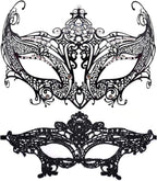 Masquerade Mask for Women Shiny Rhinestone Venetian Party Prom Ball Metal Mask - SJB-DIAMOND ELITES