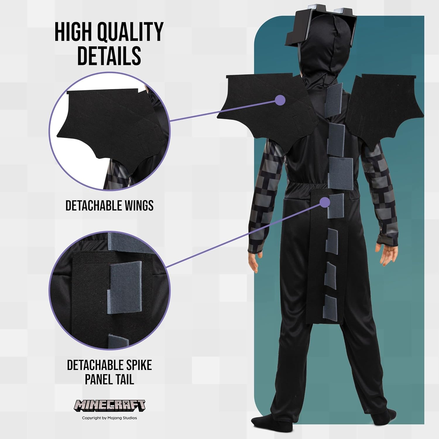 Minecraft Ender Dragon Costume for Kids, Video Game Inspired Character Outfit Halloween - SJB-DIAMOND ELITES