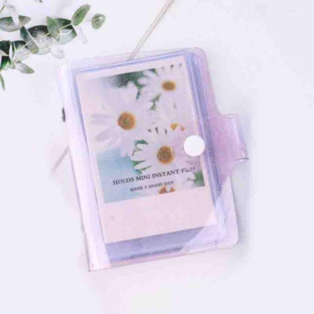 72 Pockets Book Album for PVC 3/4/5/6 Inch Album Daisy Printing 3 inch Photo paper Mini Films Transparent Photo Album Book Gifts For Friends And Coin Collectors Stevvex