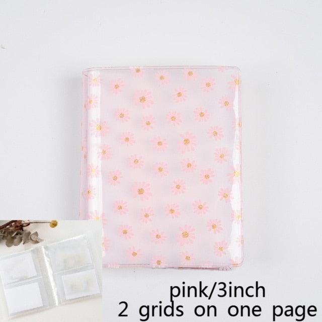 72 Pockets Book Album for PVC 3/4/5/6 Inch Album Daisy Printing 3 inch Photo paper Mini Films Transparent Photo Album Book Gifts For Friends And Coin Collectors Stevvex