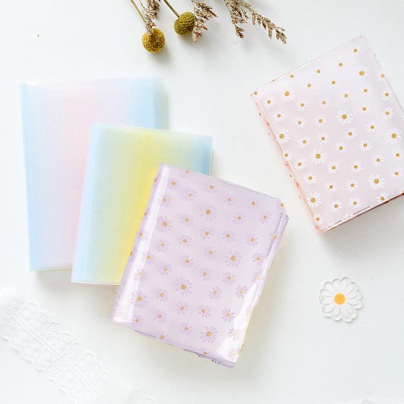 72 Pockets Book Album for PVC 3/4/5/6 Inch Album Daisy Printing 3 inch Photo paper Mini Films Transparent Photo Album Book Gifts For Friends And Coin Collectors Stevvex