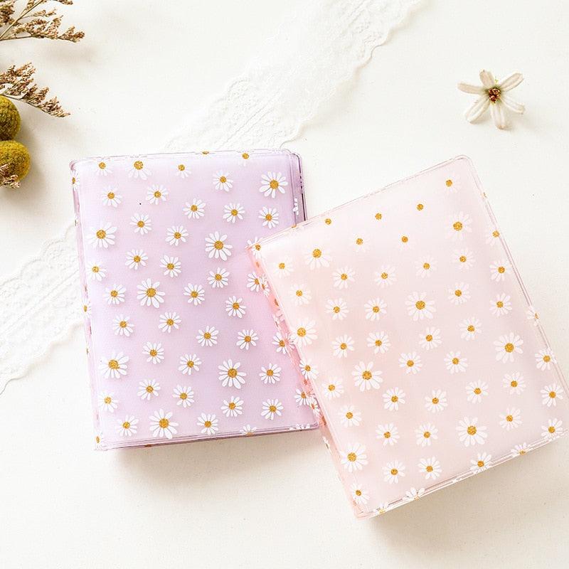 72 Pockets Book Album for PVC 3/4/5/6 Inch Album Daisy Printing 3 inch Photo paper Mini Films Transparent Photo Album Book Gifts For Friends And Coin Collectors Stevvex