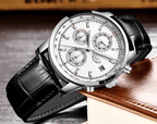 Men's  Waterproof Watch With Chronometers Date Display And Fluorescent Pointers Excellent Look Perfect Gift Stevvex