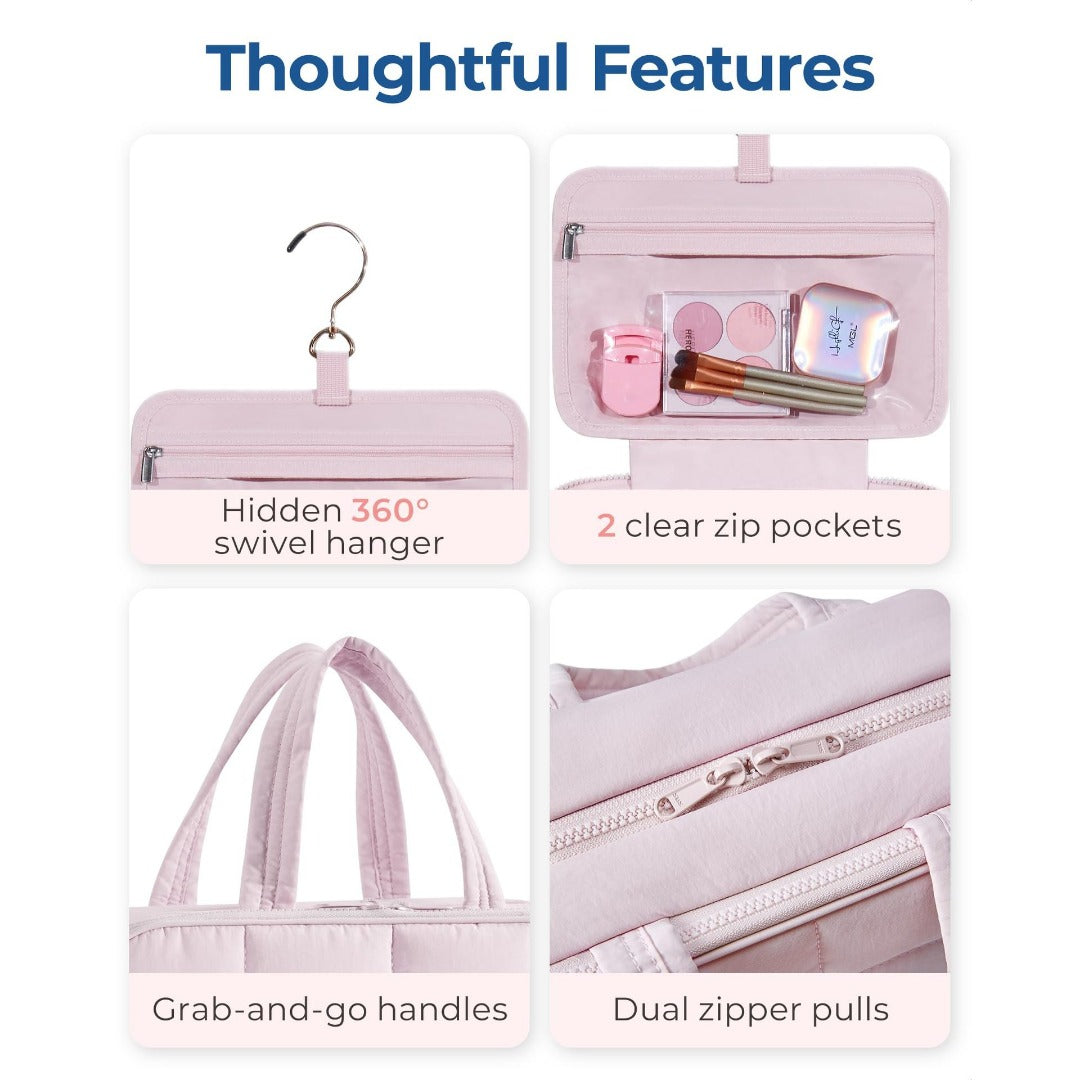 Travel toilet bag, with jewelry storage bag, hanging toilet bag, fluffy cosmetic bag, storage bag travel bag, makeup bag with compartments, - SJB-DIAMOND ELITES