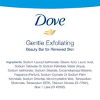 Dove Beauty Bar Women's Bath Soap Gentle Exfoliating Renews Soft Smooth Skin, 3.75 oz 4 Bars