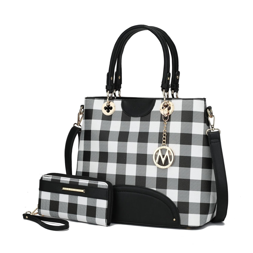 MKF Collection Gabriella Checkers Tote Handbag with Wallet by Mia K. (Color Mustard) EasyOptionXY LLC