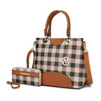 MKF Collection Gabriella Checkers Tote Handbag with Wallet by Mia K. (Color Mustard) EasyOptionXY LLC
