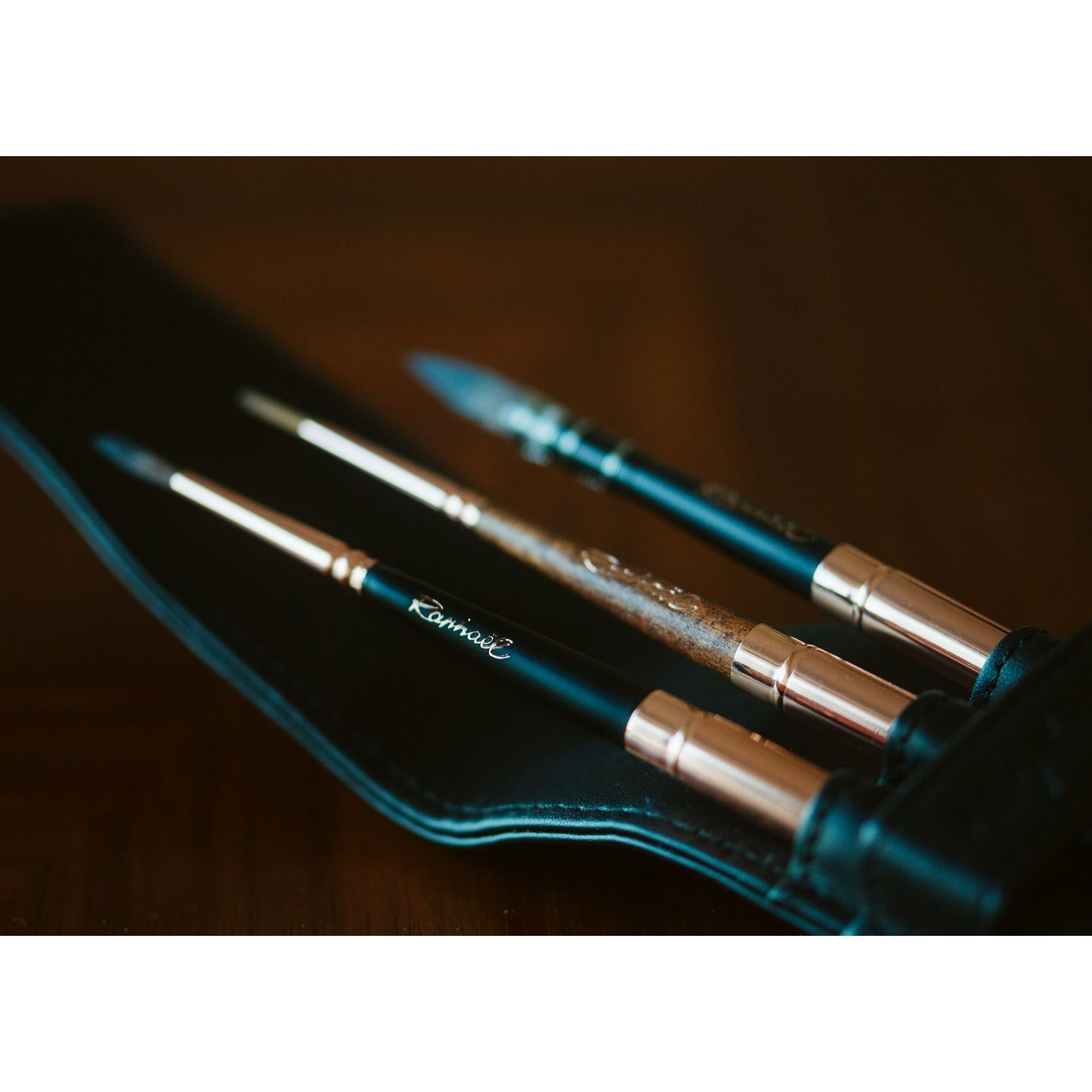 Raphael Le Voyageur 3-Brush Travel Set, Black Wallet