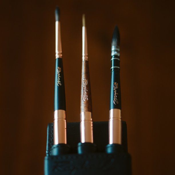Raphael Le Voyageur 3-Brush Travel Set, Black Wallet
