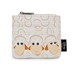 Buckle-Down Women's Disney Wallet, ID Zip Top, Pixar, Toy Story 4 Sheep Trio Billy Goat and Gruff Pose, White, Vegan Leather