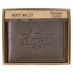 Genuine Leather RFID Wallet for Men With God All Things Are Possible Mathew 19:26 Quality Classic Brown Leather Bifold Wallet Christian Gifts for Men EasyOptionXY LLC