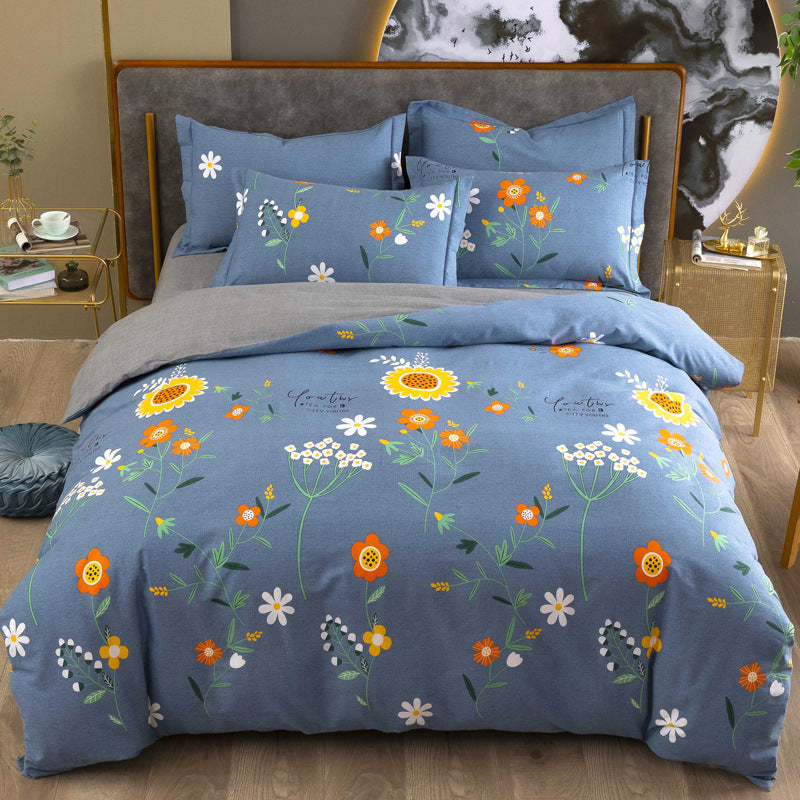 Cotton Winter Linen Quilt Cover Bedding Set Pi-Mart