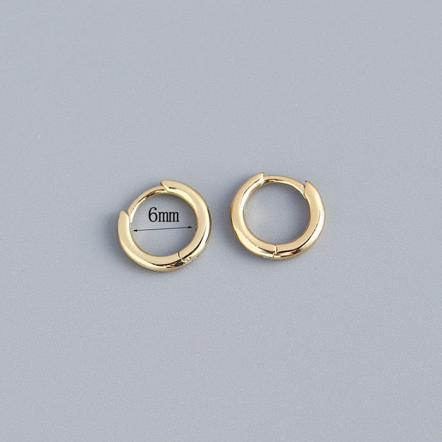 Stainless Steel Minimalist Huggie Hoop Earrings Pi-Mart