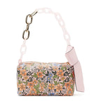No Boundaries Women's Shoulder Handbag with Chain Strap, Pink Floral EasyOptionXY LLC