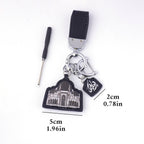Islamic Leather Keychain with Arabic Calligraphy & Mosque Pendant Sheepskin Keychain (MAC284)