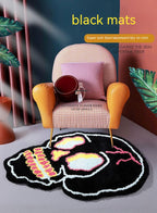 Special-shaped Fashion Black Skull Household Absorbent Non-slip Floor Mat Pi-Mart