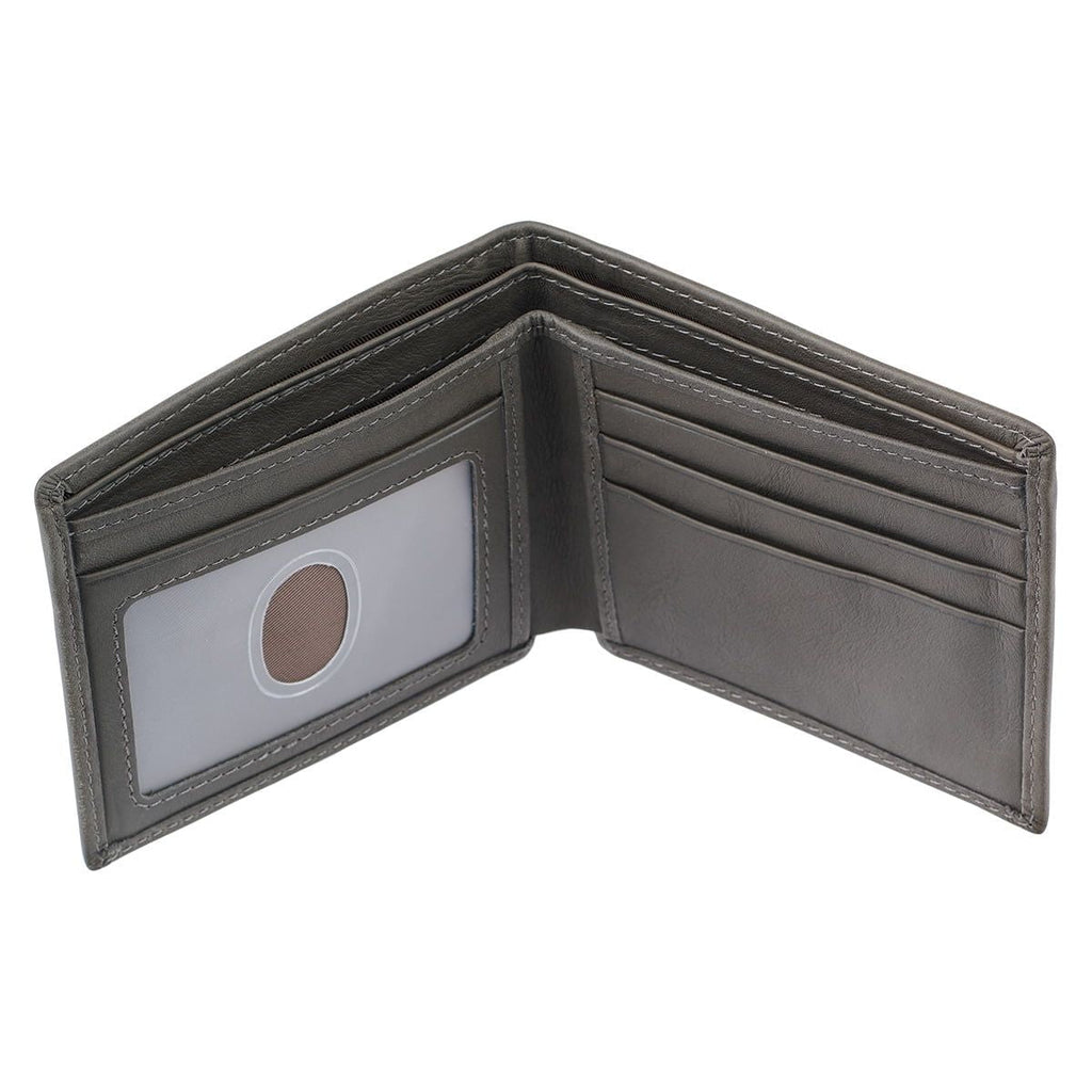 Christian Art Gifts Genuine Full Grain Leather RFID Blocking Scripture Wallet for Men: Salt of the Earth - Matthew 5:13 Inspirational Bible Verse Accessory for Credit Cards, Bills, ID, Photos, Gray EasyOptionXY LLC
