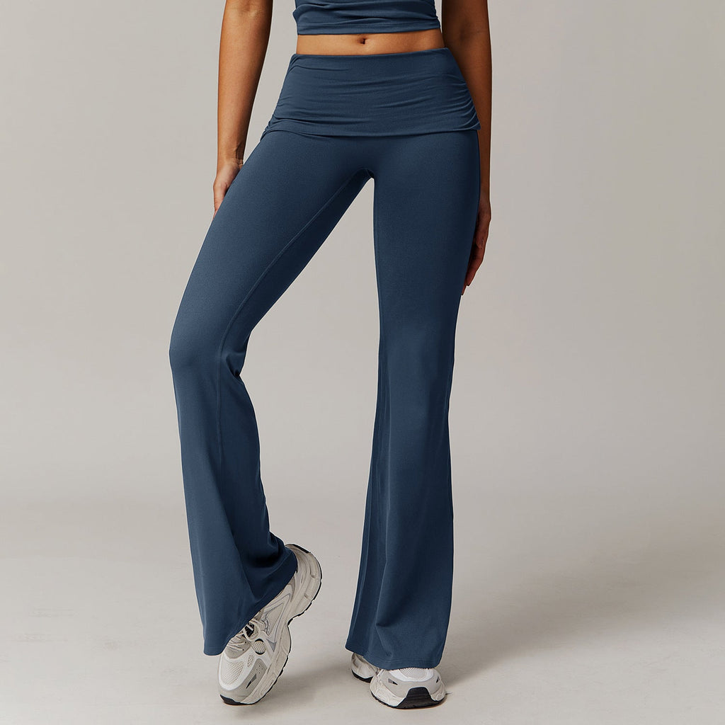 Wool Pleated High Waist Running Pants