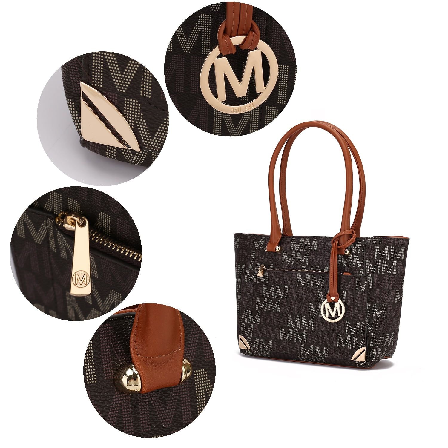 MKF Collection Women's Lady Tote, Mini Tote and Wallet Handbag Set, 3-Piece, ( Color Black) EasyOptionXY LLC