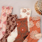 5 Pairs Floral Print Socks, Comfy & Breathable Mid Tube Socks, Women's Stockings & Hosiery Lootquake LLC