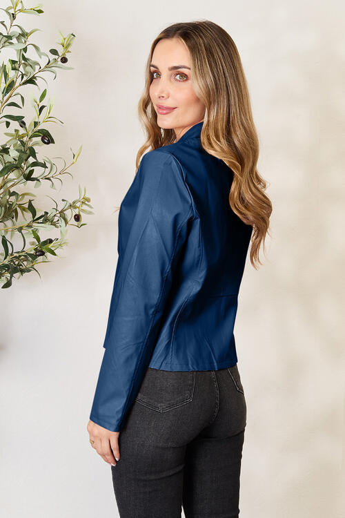 Women Classic Neck Zip-Up Jacket For Everyday Wear Elegant Girls Jacket Stevvex