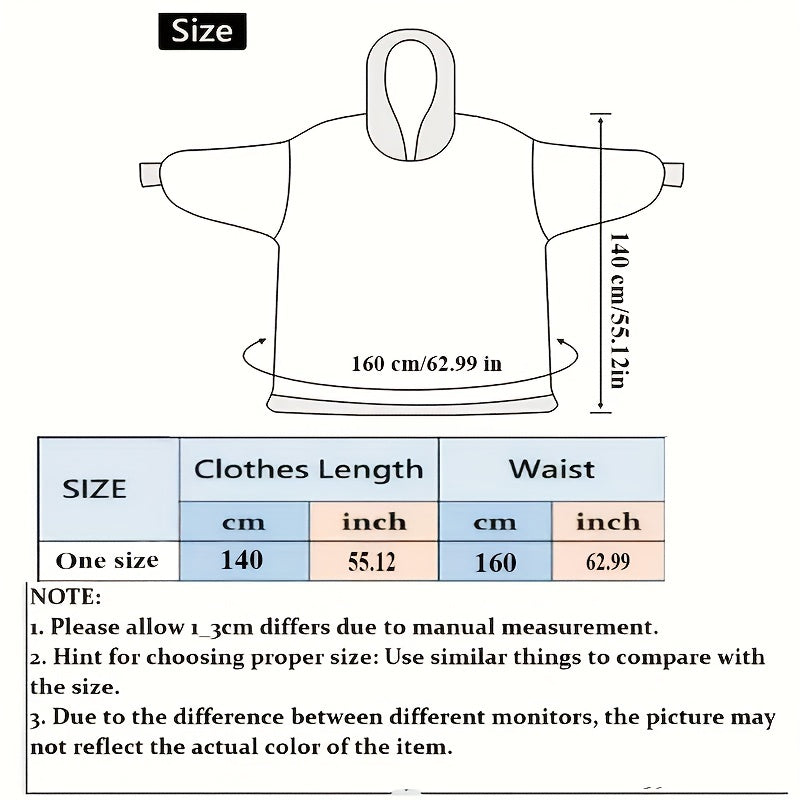 Cozy Shearling Wearable Blanket Hoodie - Soft, Warm Plush Sweatshirt with Large Pocket for Adults, Machine Washable, Comfy, Hoodie Blanket Lootquake LLC