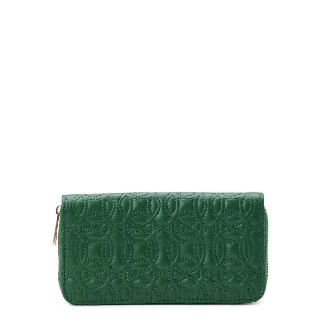 Time and Tru Women's Alex Zip Around Wallet Quilted Green Bead EasyOptionXY LLC