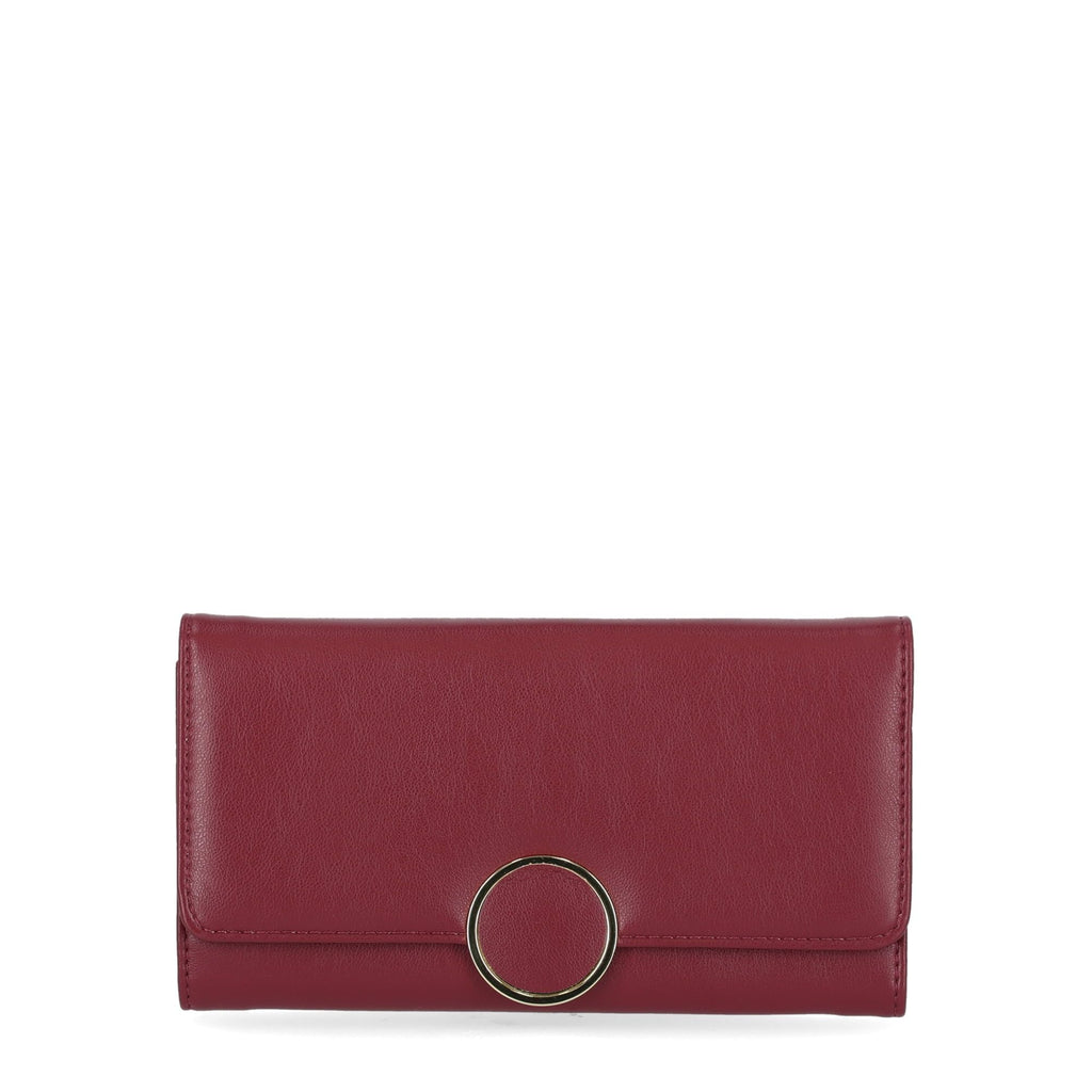 Time and Tru Women's Piper Clutch Wallet Vinyl Solid Maroon EasyOptionXY LLC