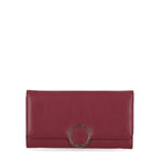 Time and Tru Women's Piper Clutch Wallet Vinyl Solid Maroon EasyOptionXY LLC