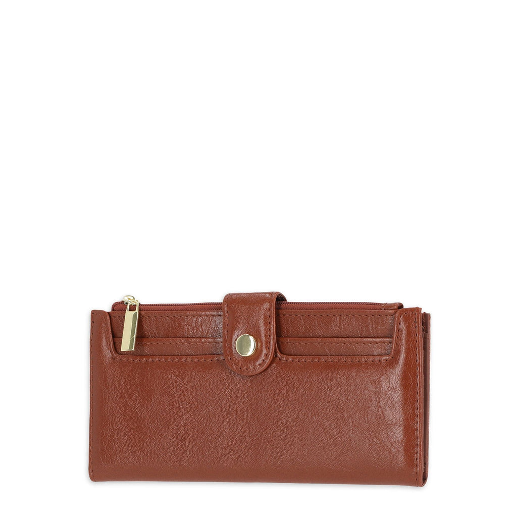 Time and Tru Women's Suzy Q Wallet Vinyl Solid Brown EasyOptionXY LLC