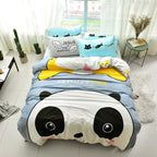 Cartoon four-piece cotton duvet cover Pi-Mart