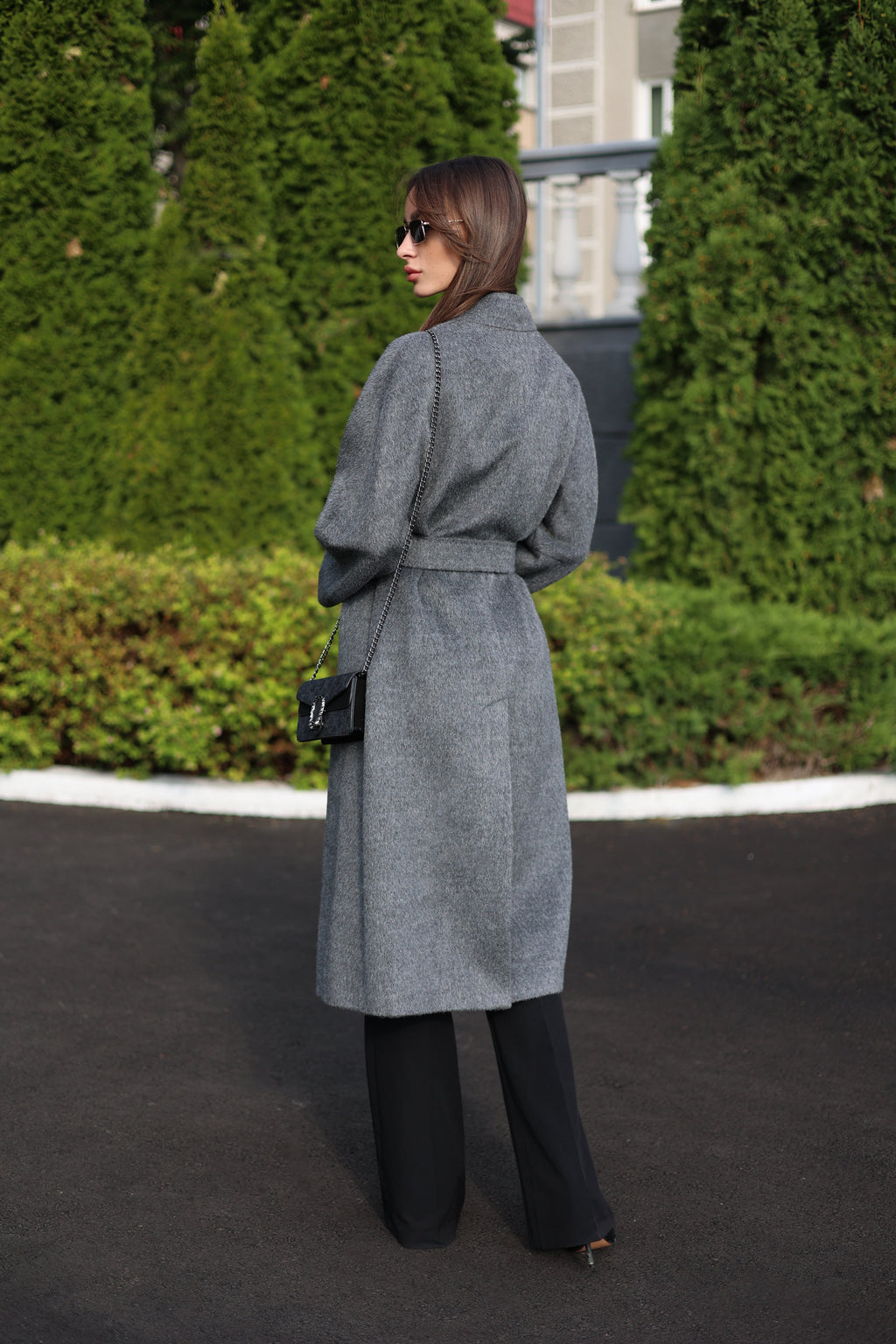 Alpaca Wool Blend Coat in Soft Grey - SJB-DIAMOND ELITES
