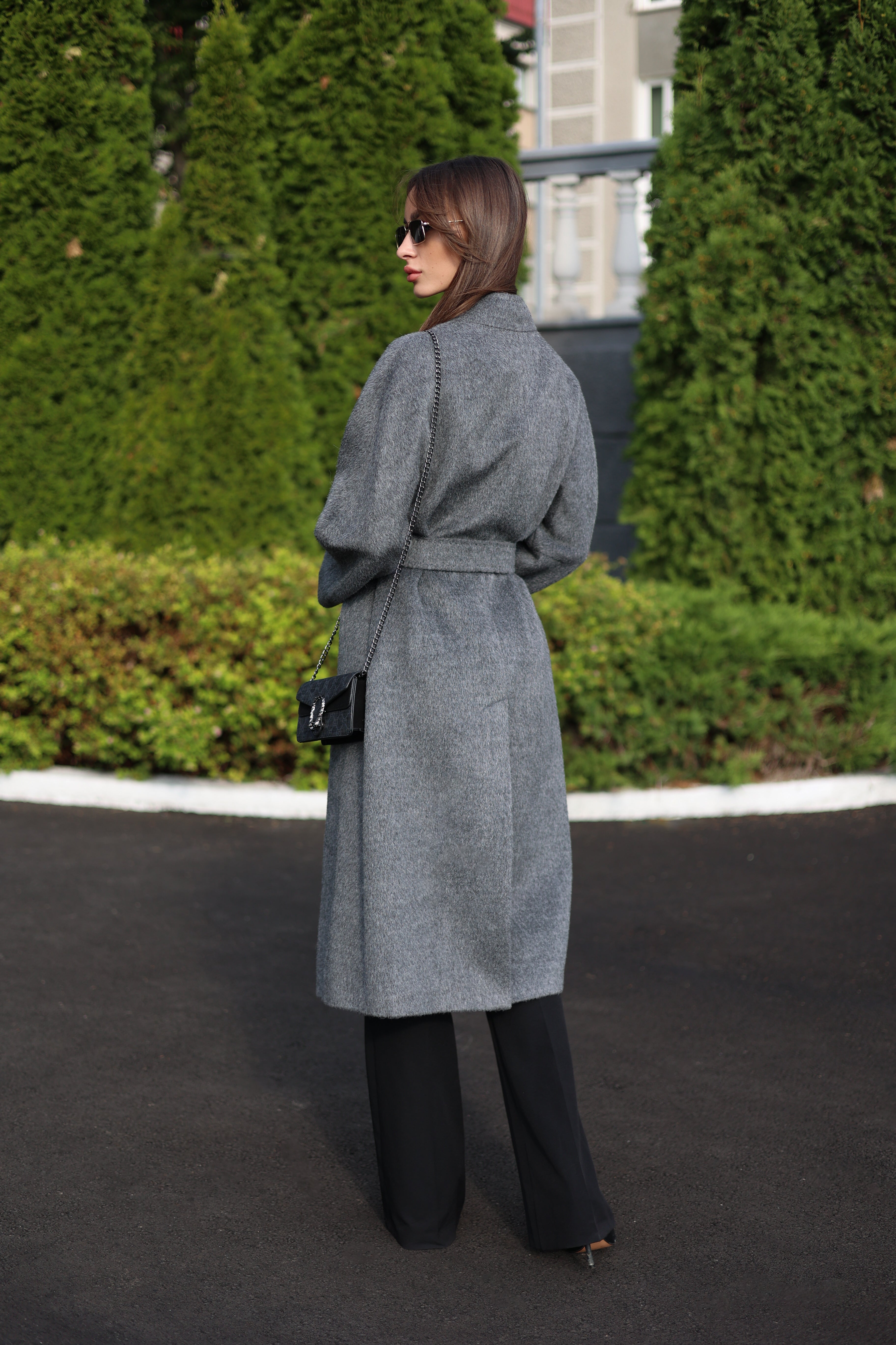 Alpaca Wool Blend Coat in Soft Grey - SJB-DIAMOND ELITES