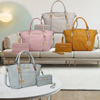 MKF Collection Darielle Vegan Leather Women's Satchel Bag with Wallet by Mia K. 2 Pieces - (Color Pewter) EasyOptionXY LLC