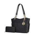 MKF Collection by Mia K. Allison Women's Tote Handbag and Wallet Set, 2-Piece, (Color Taupe)