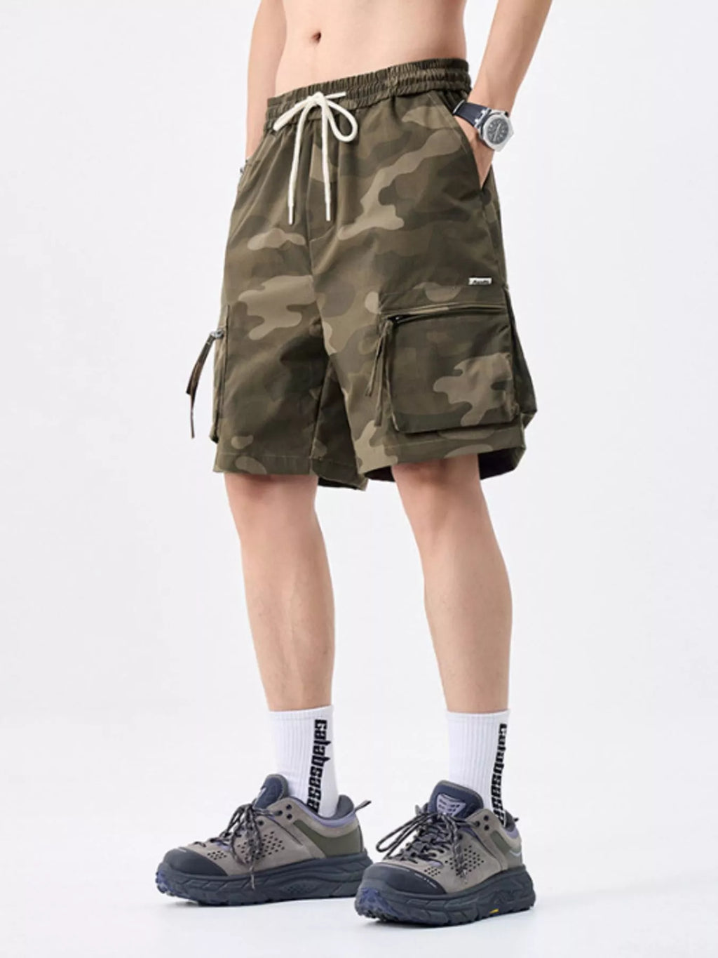 Men's Plus Size Camo Cargo Shorts