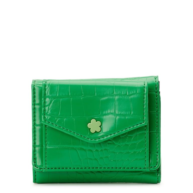 No Boundaries Women's Croc-Effect Faux-Leather Compact Wallet EasyOptionXY LLC