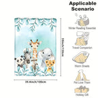 1pc Custom Flannel Blanket, Personalized Cartoon Animal Print Custom Your Name Flannel Blanket, Soft And Warm Memorable Moments Commemorative Blanket, Great Holiday Gift For Classmates, Friends, Family And Lovers, Used For Na