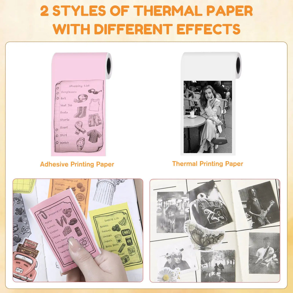 Mini Printer, All Purpose Sticker Maker With Thermal Papers, Bluetooth Portable Printer All Purpose - SJB-DIAMOND ELITES