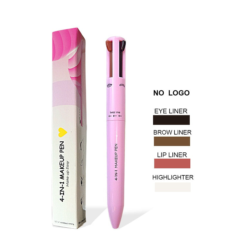 Four-in-one Cosmetic Brush Four-color Highlight Lip Liner Eyeliner Eyebrow Pencil Pi-Mart