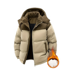 Men'S Heavy-Duty Winter Jacket - Full-Zip Hooded Coat with Zippered Pockets Non-Stretch Fabric for Cold Weather Pi-Mart